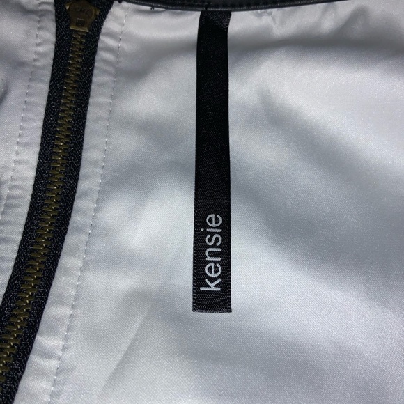 📁NWT Kensie Birch Print Dress Faux lthr trim L - Picture 7 of 8